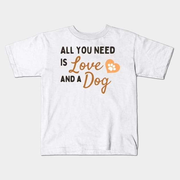 Feline Serenity: All You Need is Love and a Cat Kids T-Shirt by neverland-gifts